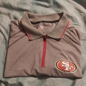 MSX‎ San Francisco 49ers Man's Siz Large Quarter Zip Up  Short Sleeve Polo Shirt